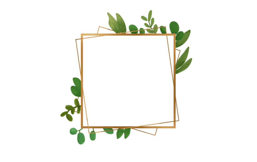 元素水彩叶子方形边框