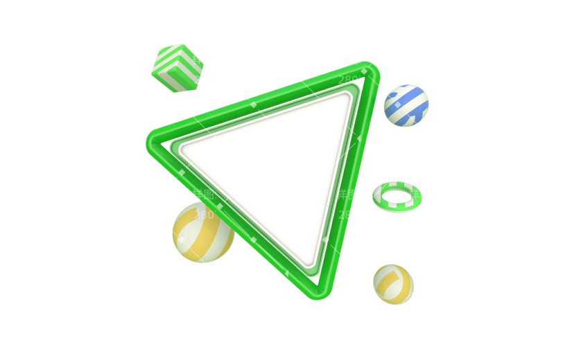 元素C4D立体绿色文字背板