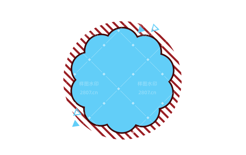 元素蓝色可爱卡通边框