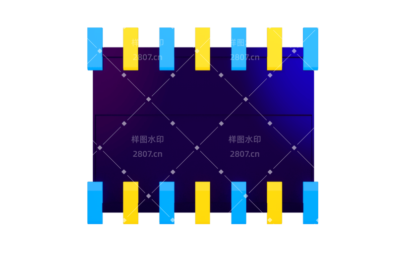 元素C4D立体蓝紫色简约产品展示框