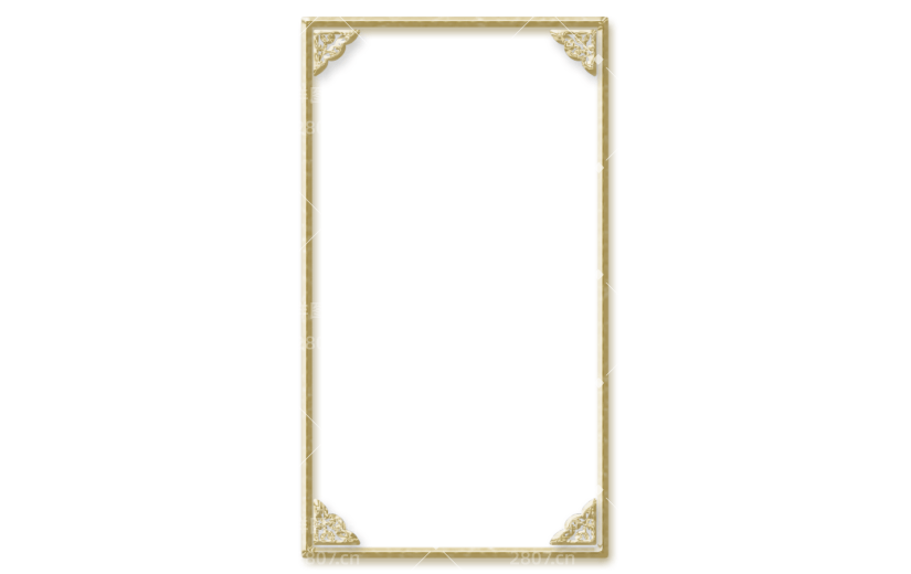 卡通手绘金属质感中国风古风方形边框元素