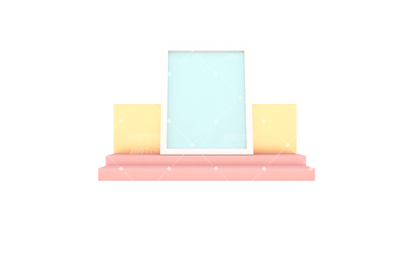 元素C4D立体粉色简约优惠券