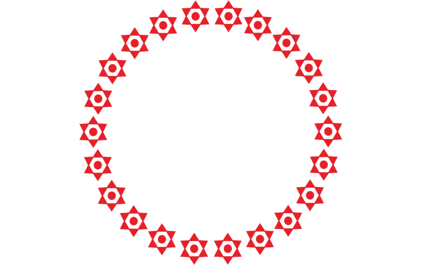 元素红色花朵边框装饰