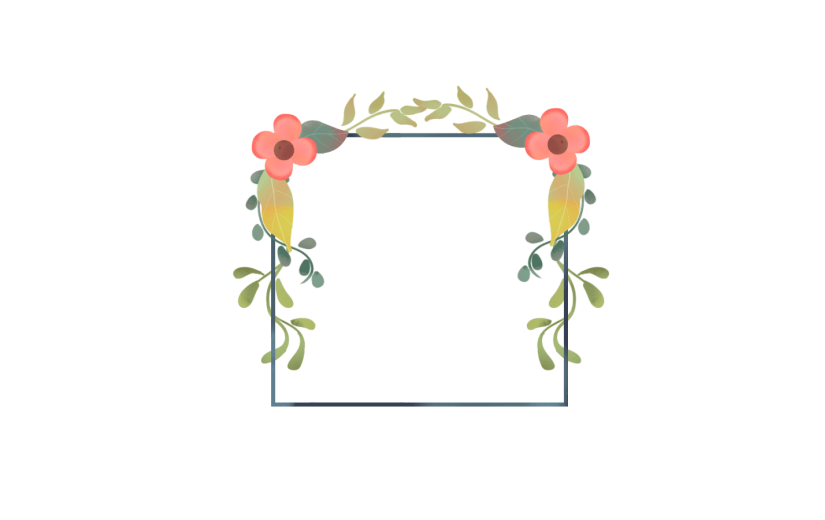 元素手绘花朵边框插画元素