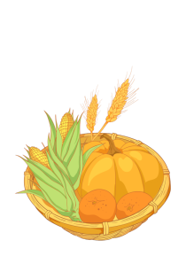 二十四节气立秋丰手绘插画元素