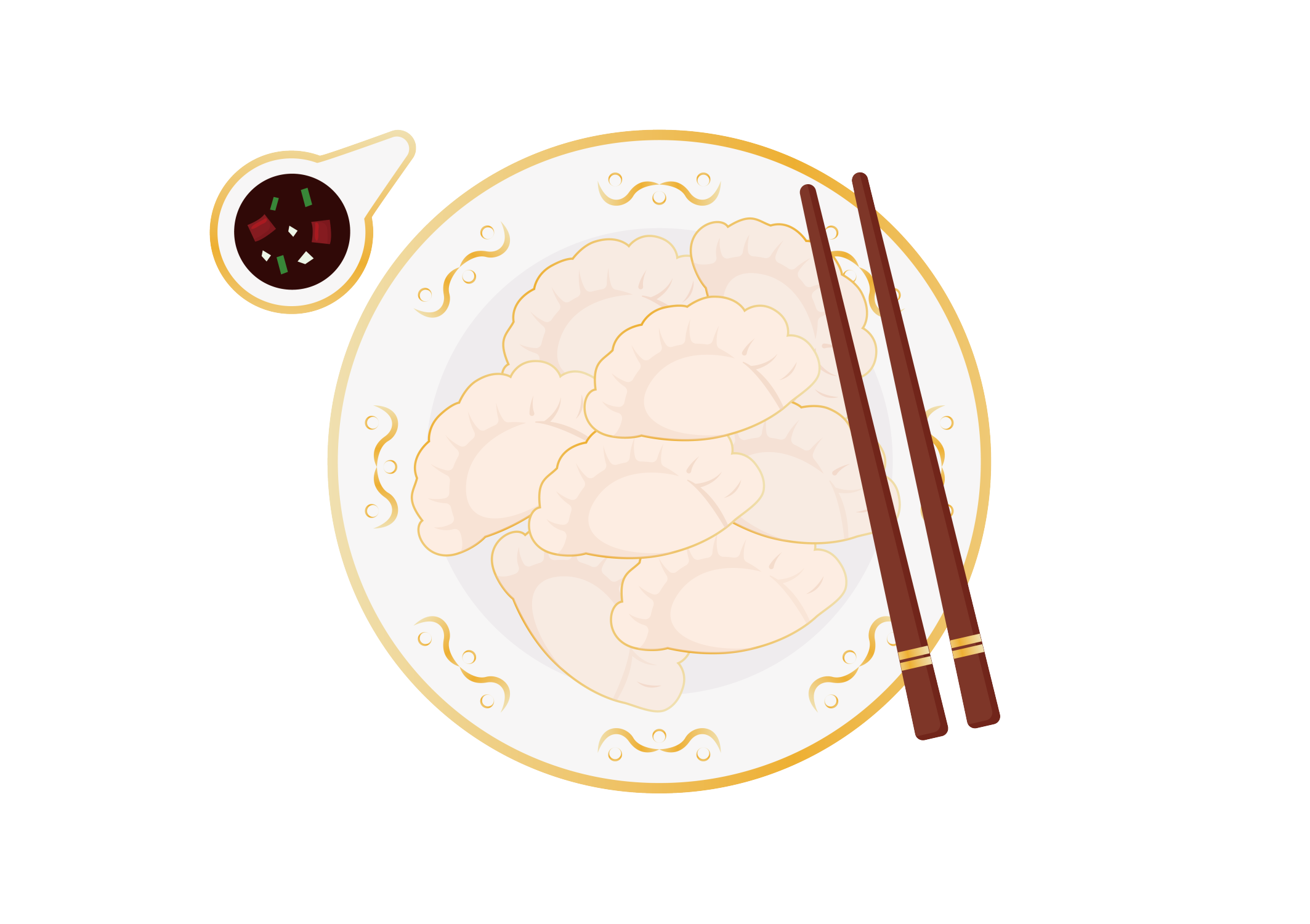 春节食物饺子矢量元素