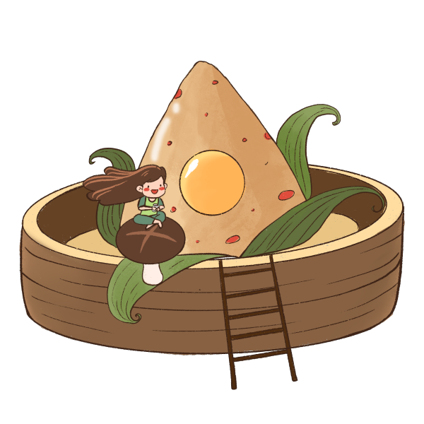 端午蛋黄粽子小女孩