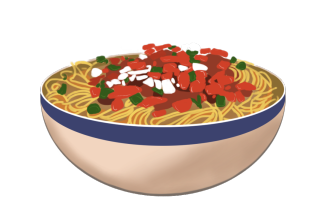 传统美食武汉热干面元素