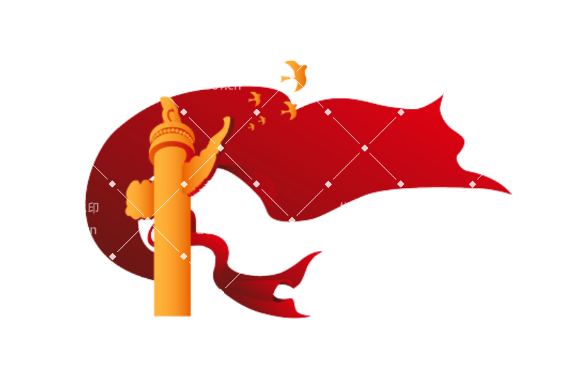红色党建华表剪影矢量元素