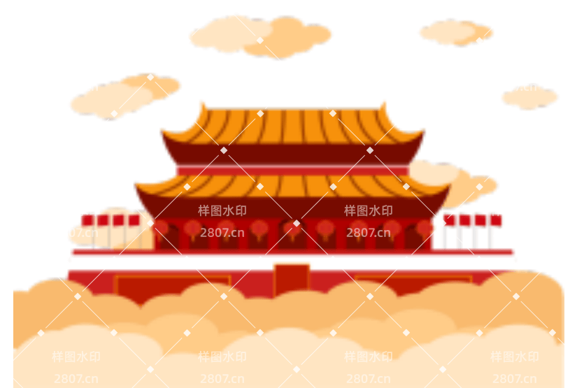 矢量天安门装饰元素