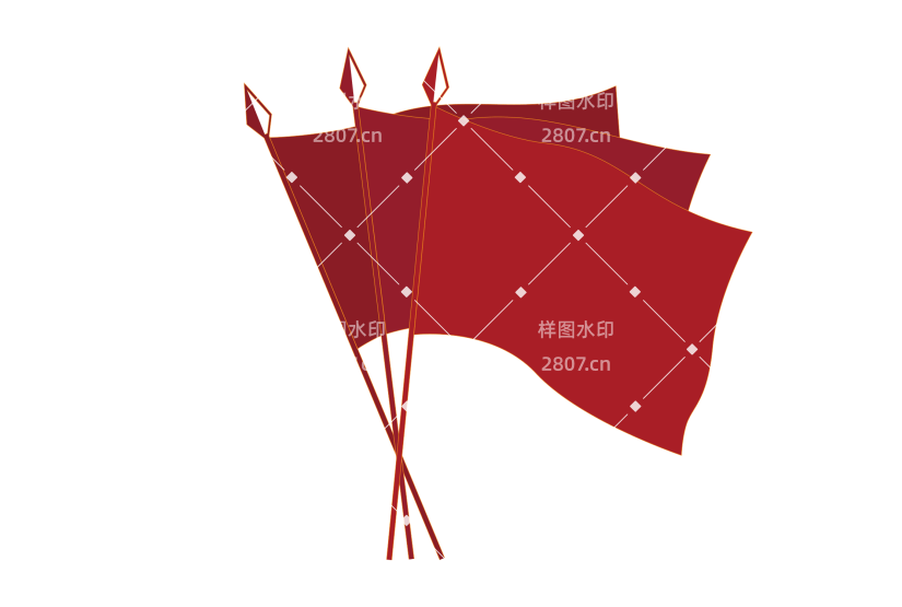 鎏金国庆旗子矢量素材