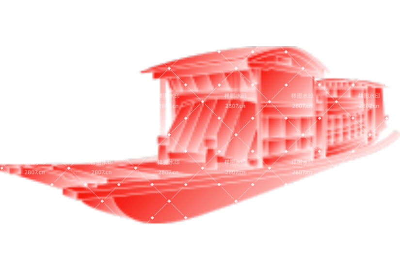 党建矢量红船形象元素