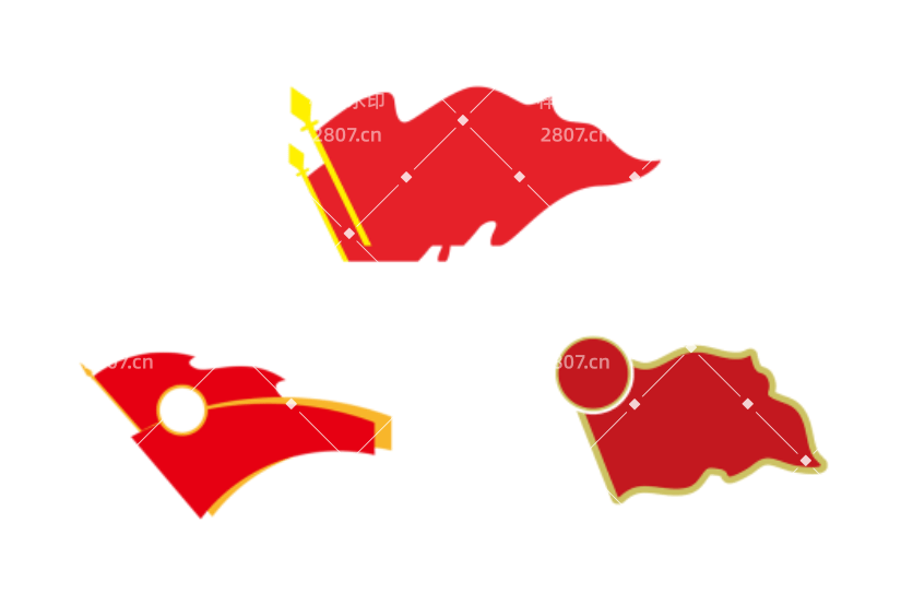 简约大气红旗飘扬立体装饰元素