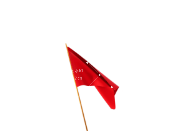 矢量半立体党建党政旗帜元素