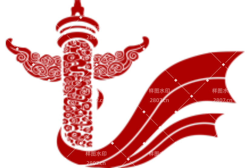 中国党建灯柱旗帜形象元素