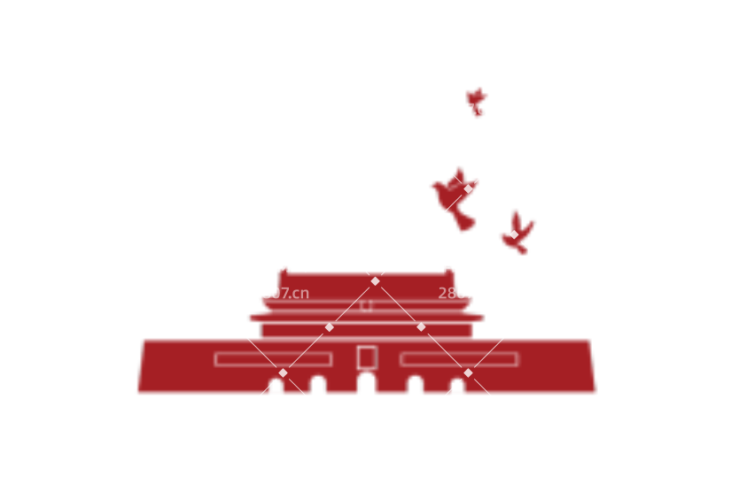 中国党建天安门和平鸽元素