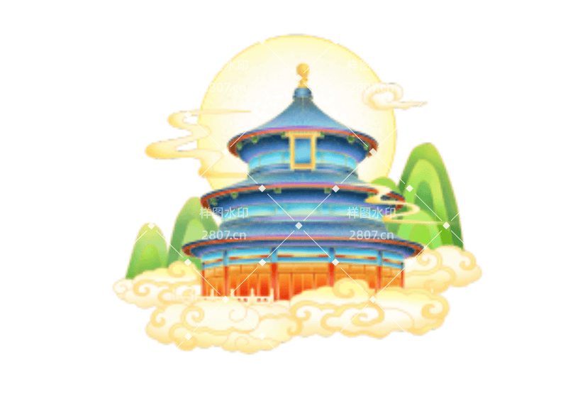 国潮古风地标建筑