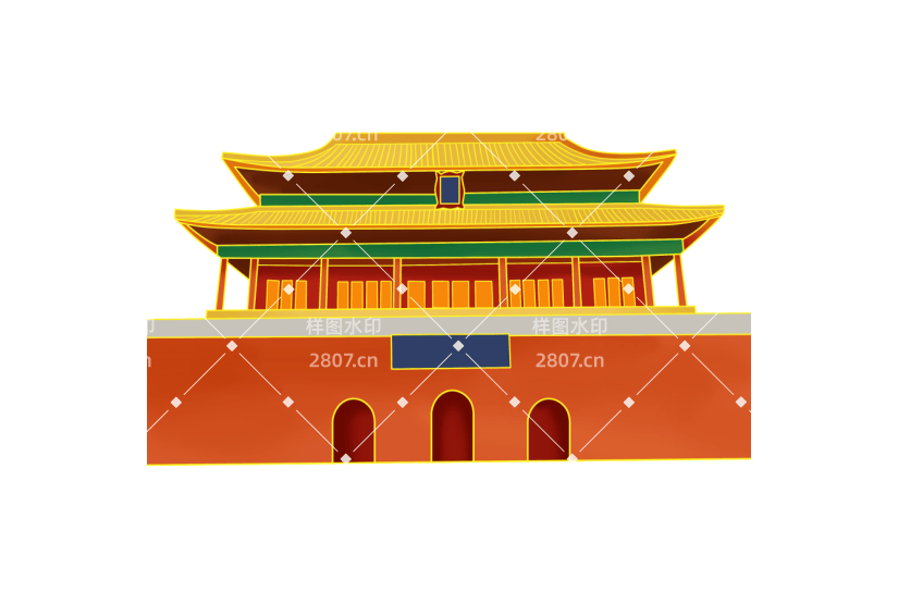党建元素故宫建筑雄伟