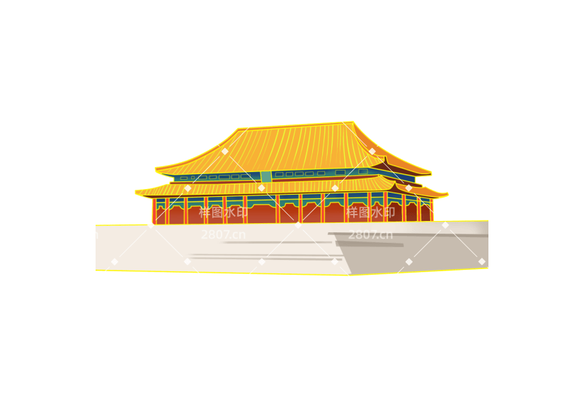 党建元素故宫建筑屋檐屋顶