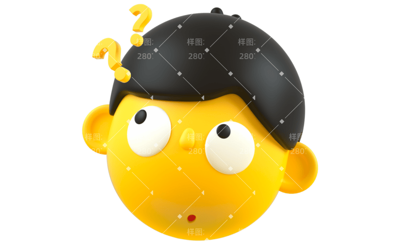 疑问3D表情及手势套系贴纸-