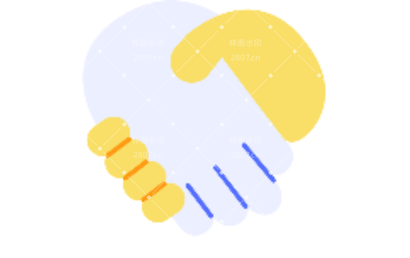 企业商务握手手绘扁平风动态贴纸