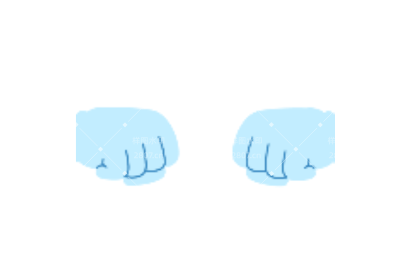 拳击手势碰撞手绘扁平动态贴纸