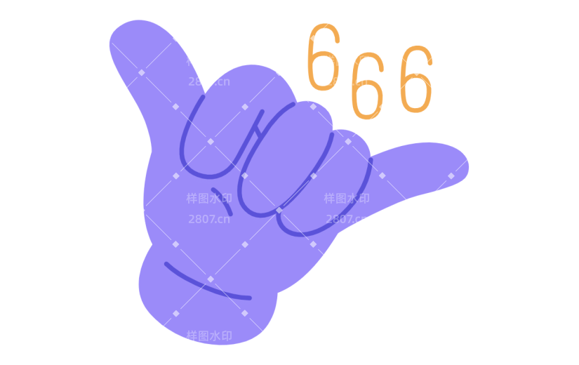 扁平可爱手势贴纸-SVG-666