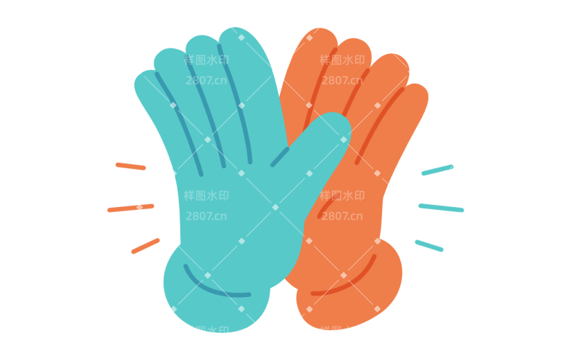 扁平可爱手势贴纸-SVG-鼓掌