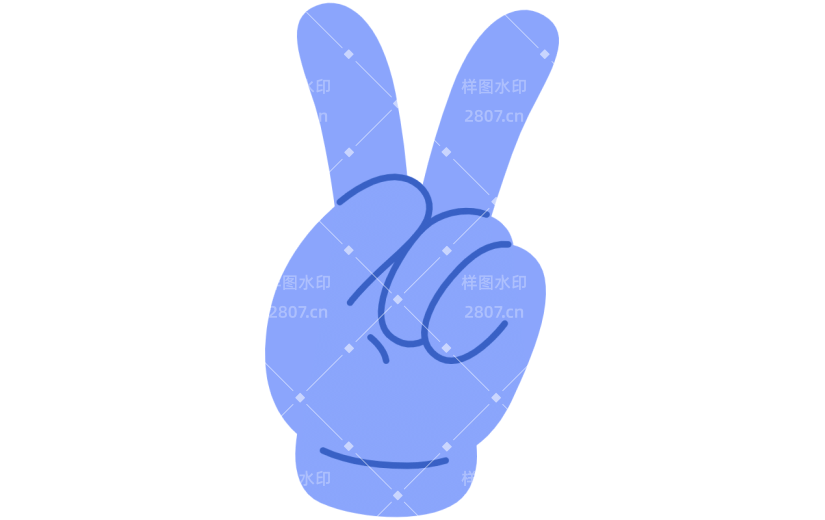 扁平可爱手势贴纸-SVG-剪刀手