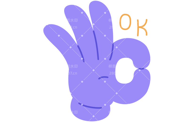 扁平可爱手势贴纸-SVG-同意