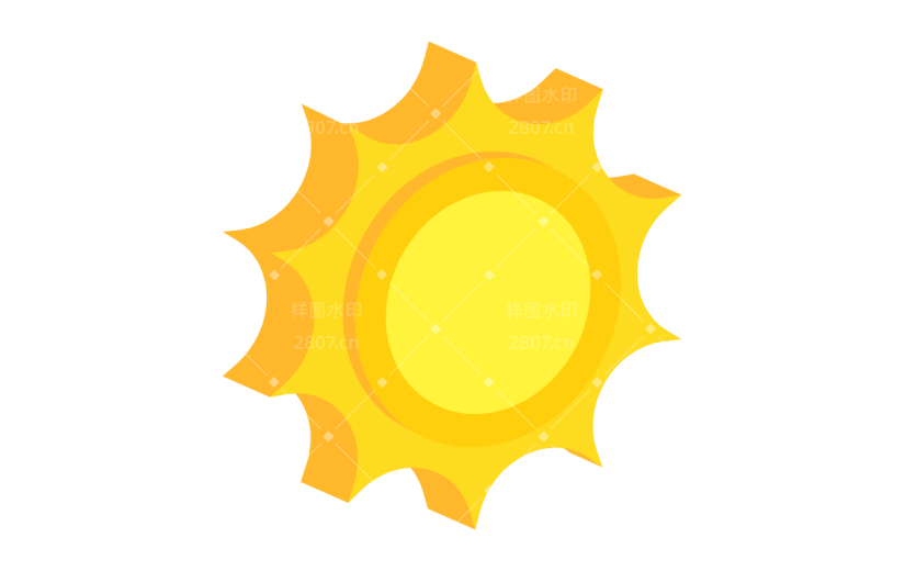 2.5D-自然元素装饰贴纸svg-太阳
