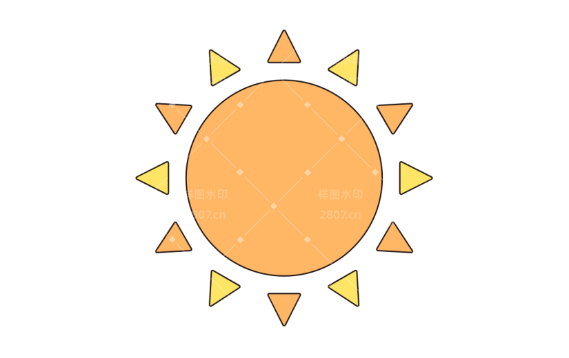 SVG-卡通天气素材贴纸-晴天