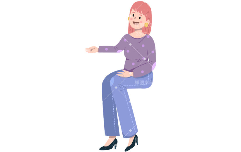 扁平-人物插画-SVG-女人4