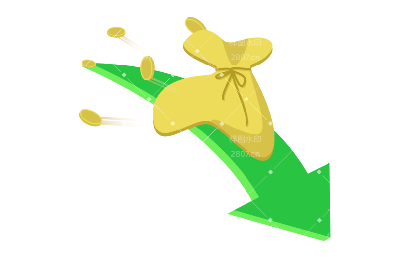 扁平-股票基金金融理财元素贴纸-SVG-下降