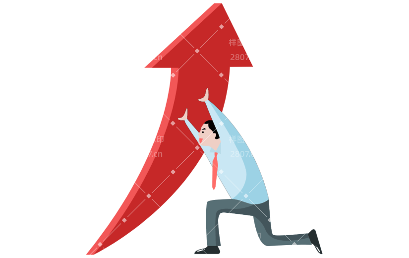 扁平-股票基金金融理财元素贴纸-SVG-上升2