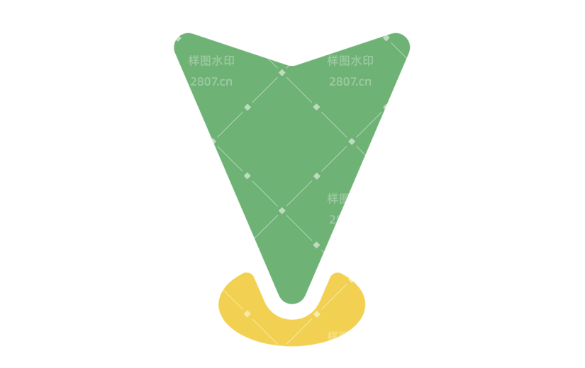 卡通绿色位置图标icon