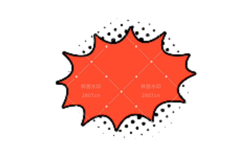 WOW爆炸框红黄波普卡通动态贴纸