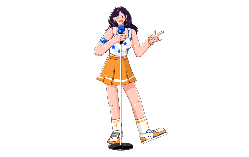 卡通感教育培训女士元素贴纸