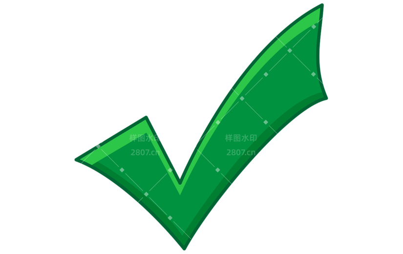 图标系列-通用-绿色描边对号插画通用贴纸