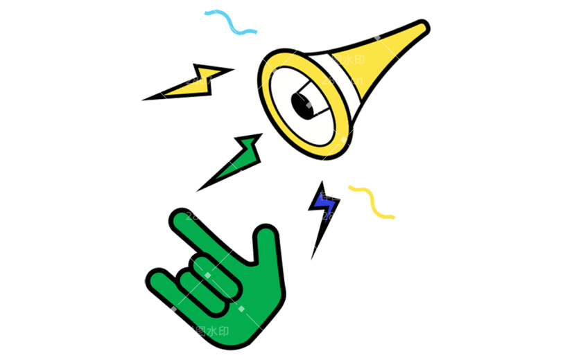 卡通感教育行业喇叭元素贴纸