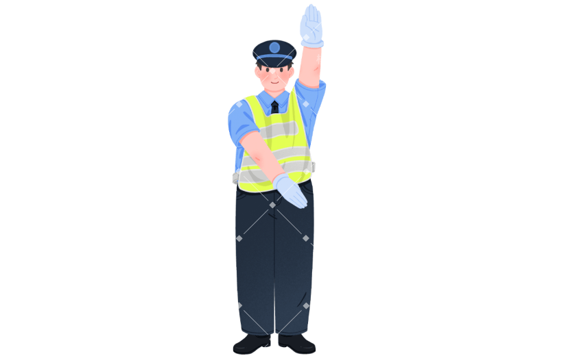 交通安全元素交警指挥手势贴纸2