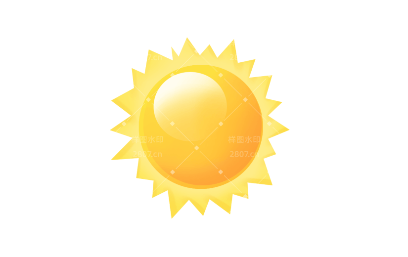 手绘-黄色夏季元素-太阳
