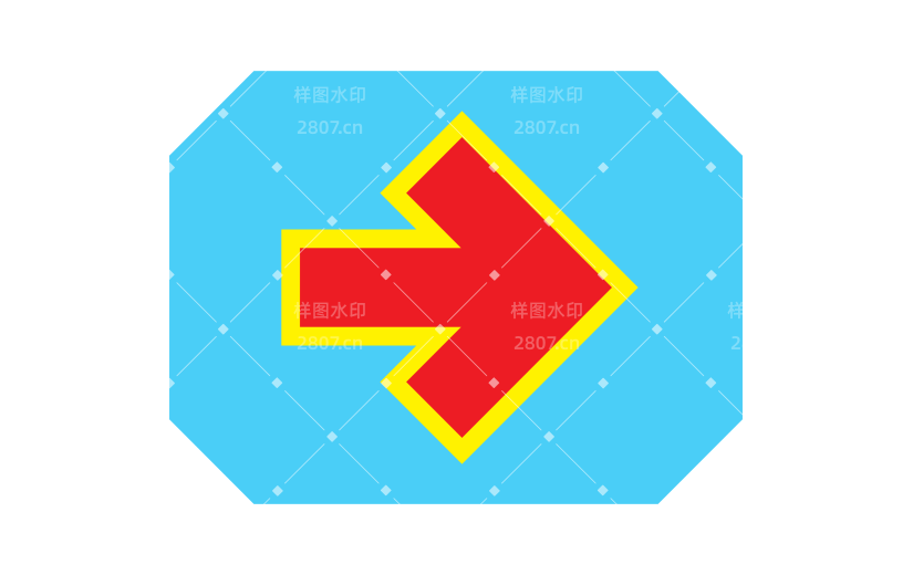 符号标记箭头扁平广告拼贴贴纸
