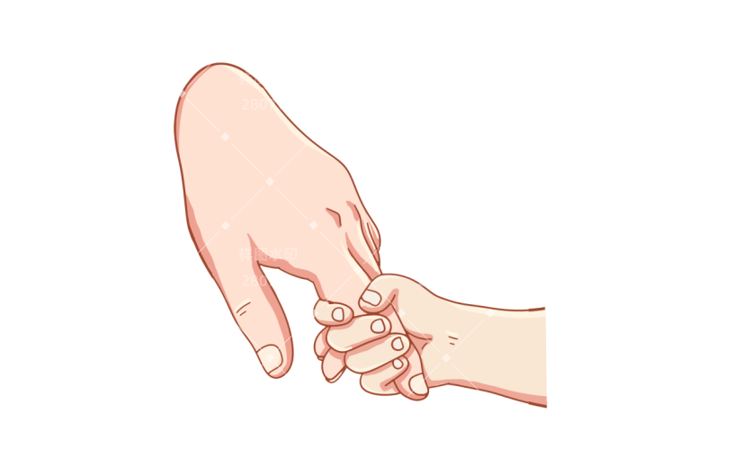 卡通感母亲节手元素贴纸