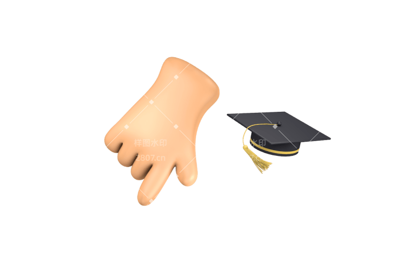 3D学士帽元素贴纸