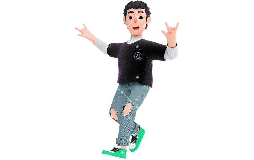 教育培训艺术兴趣3D街舞学生人物贴纸