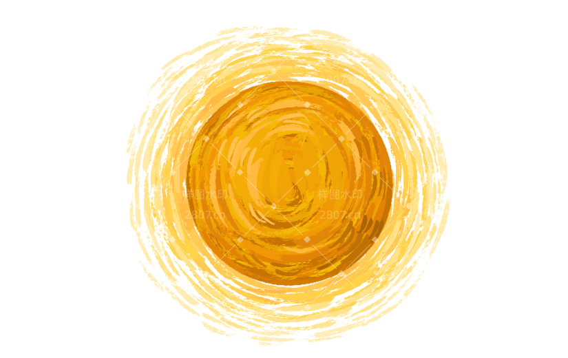 手绘黄色太阳梵高风格手帐元素贴纸