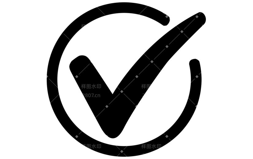 图标系列-通用-有弧度对号+外框贴纸