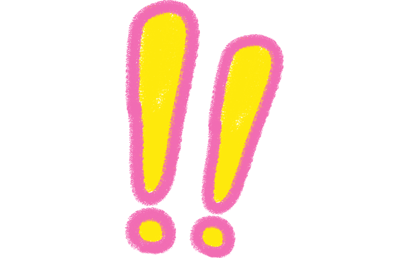 符号标记叹号清新描边蜡笔画符号贴纸