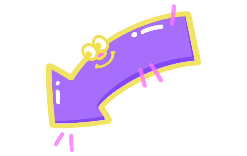 符号标记箭头清新彩色描边涂鸦贴纸